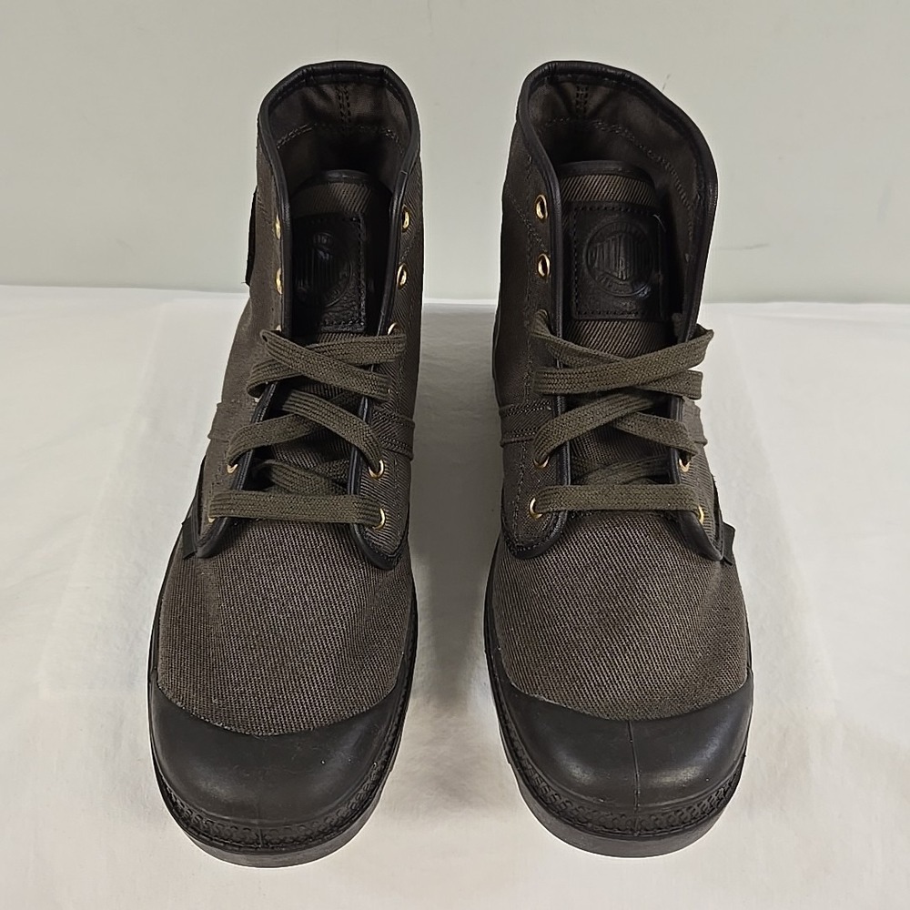 Palladium Pallabrouse Men's Olive Boots Size 8.5 New Canvas Military Boots - Picture 4 of 13